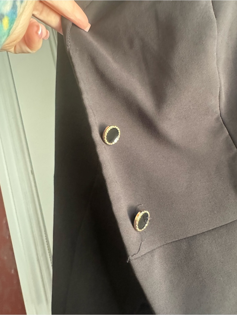 torrid Charcoal Sleeveless Draped Blazer Vest - Picture 2 of 9